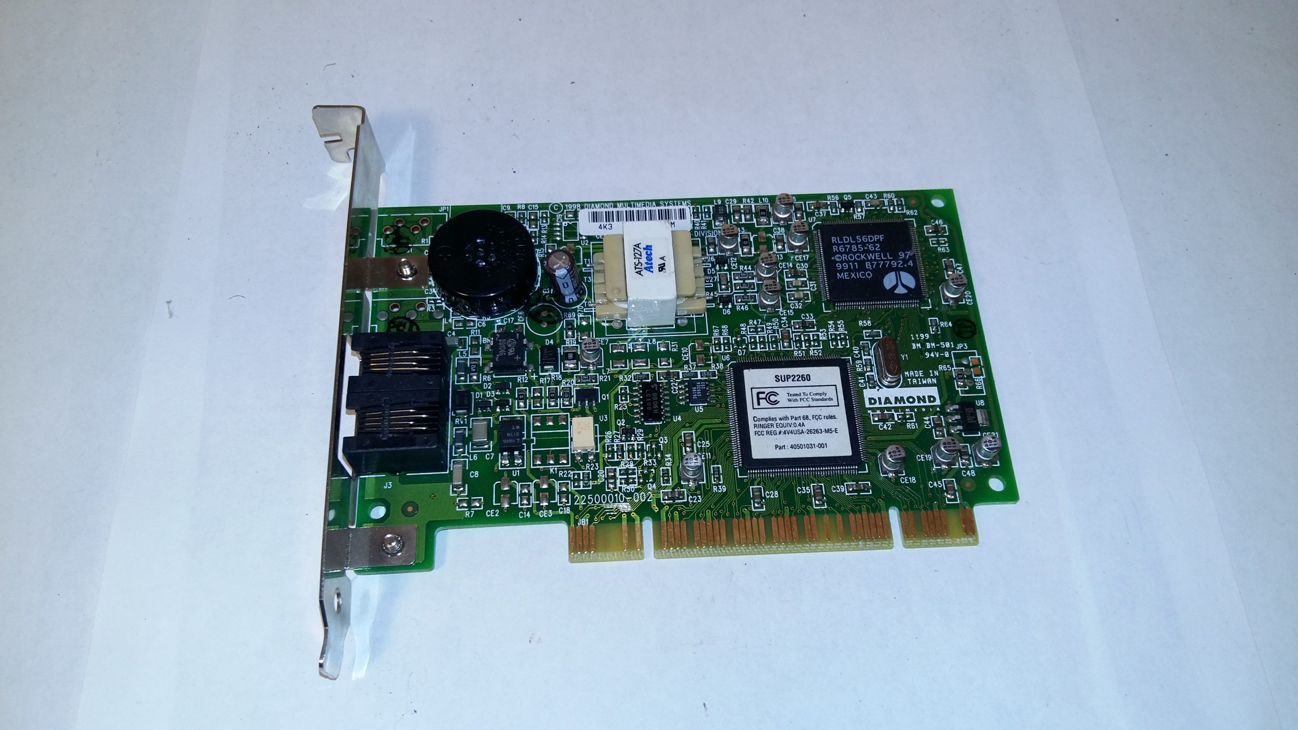 Carte modem voix Diamond SUP2250 XP561 PCI 56k 23540020-003