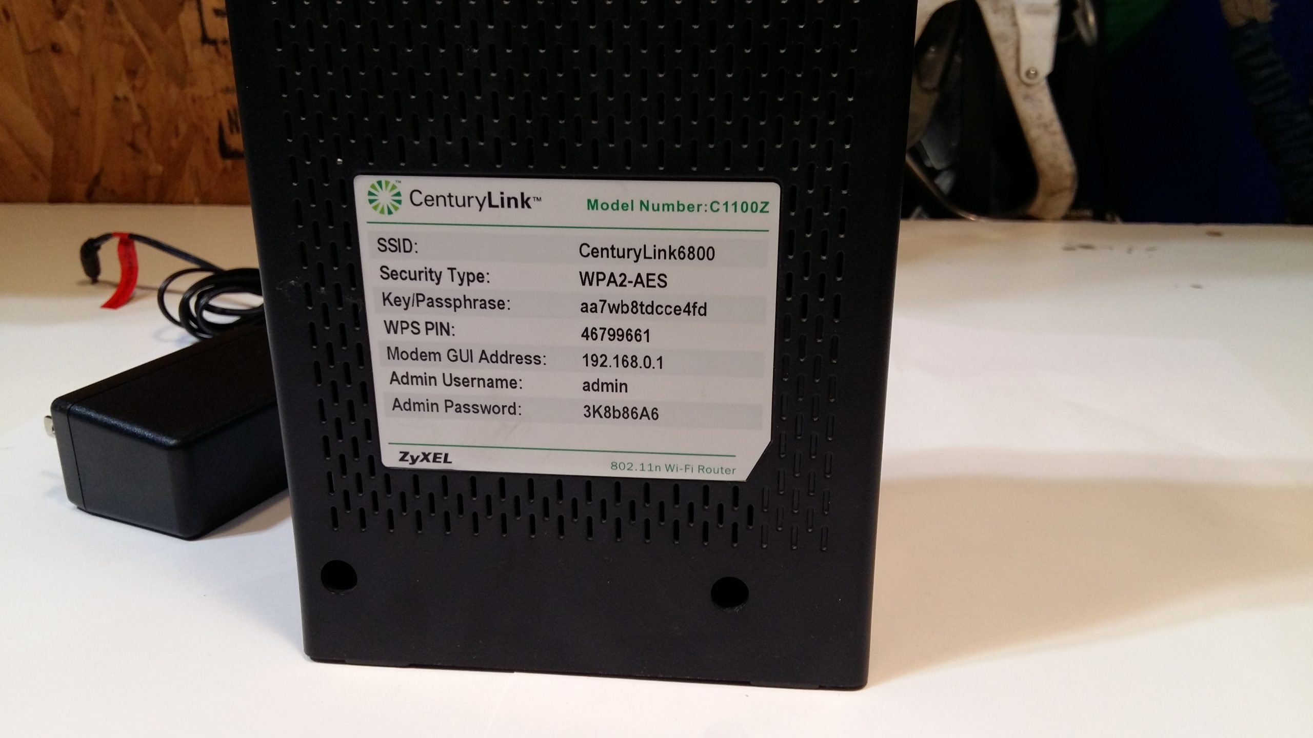 Modem-routeur sans fil CenturyLink C1100Z ZyXEL 802.11n VDSL ADSL2+ GPON