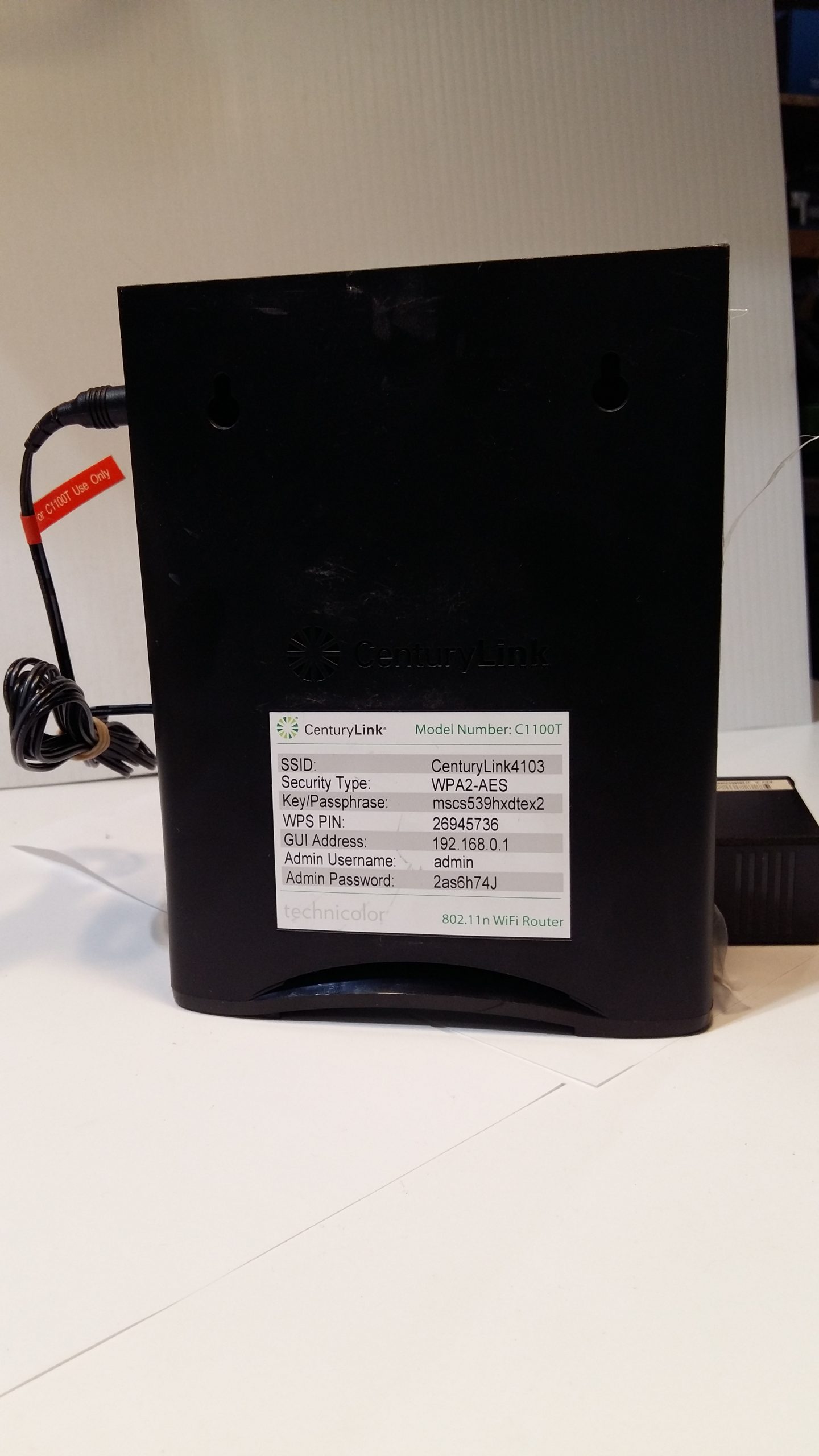 Routeur/modem DSL Wi-Fi sans fil 802.11n CenturyLink C1100T