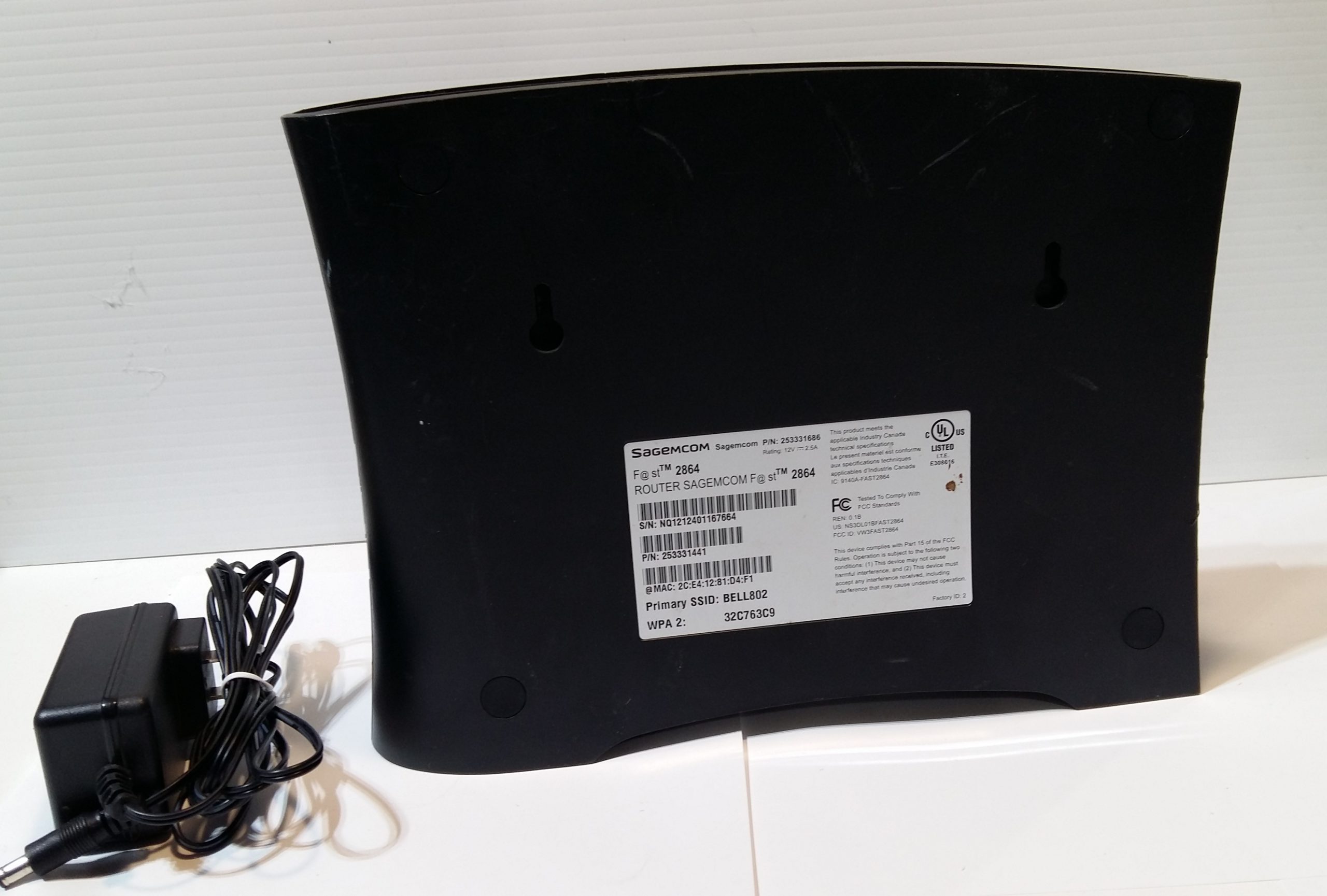 Bell Sagemcom F@st 2864 Routeur modem DSL sans fil N Passerelle Home Hub Testé