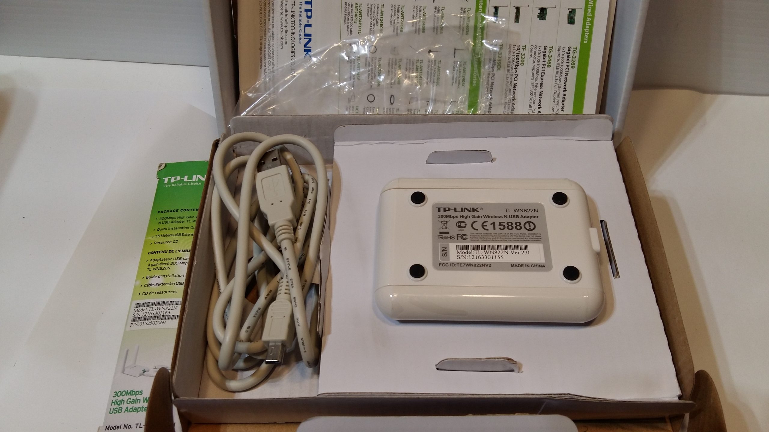 TP-Link TL-WN822N v5 – Adaptateur USB Wi-Fi 300 Mbps Haute Portée – Excellent État