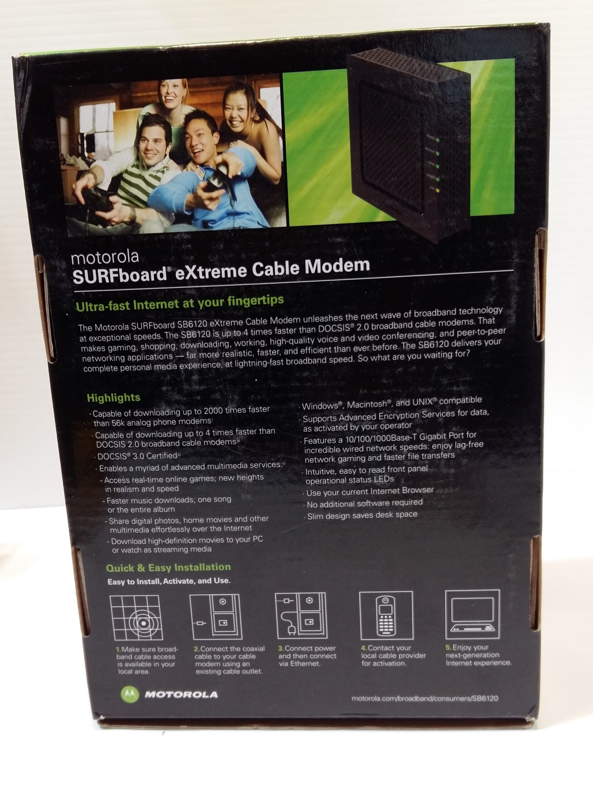 Passerelle modem câble sans fil Motorola SBG6580 Surfboard eXtreme DOCSIS 3.0