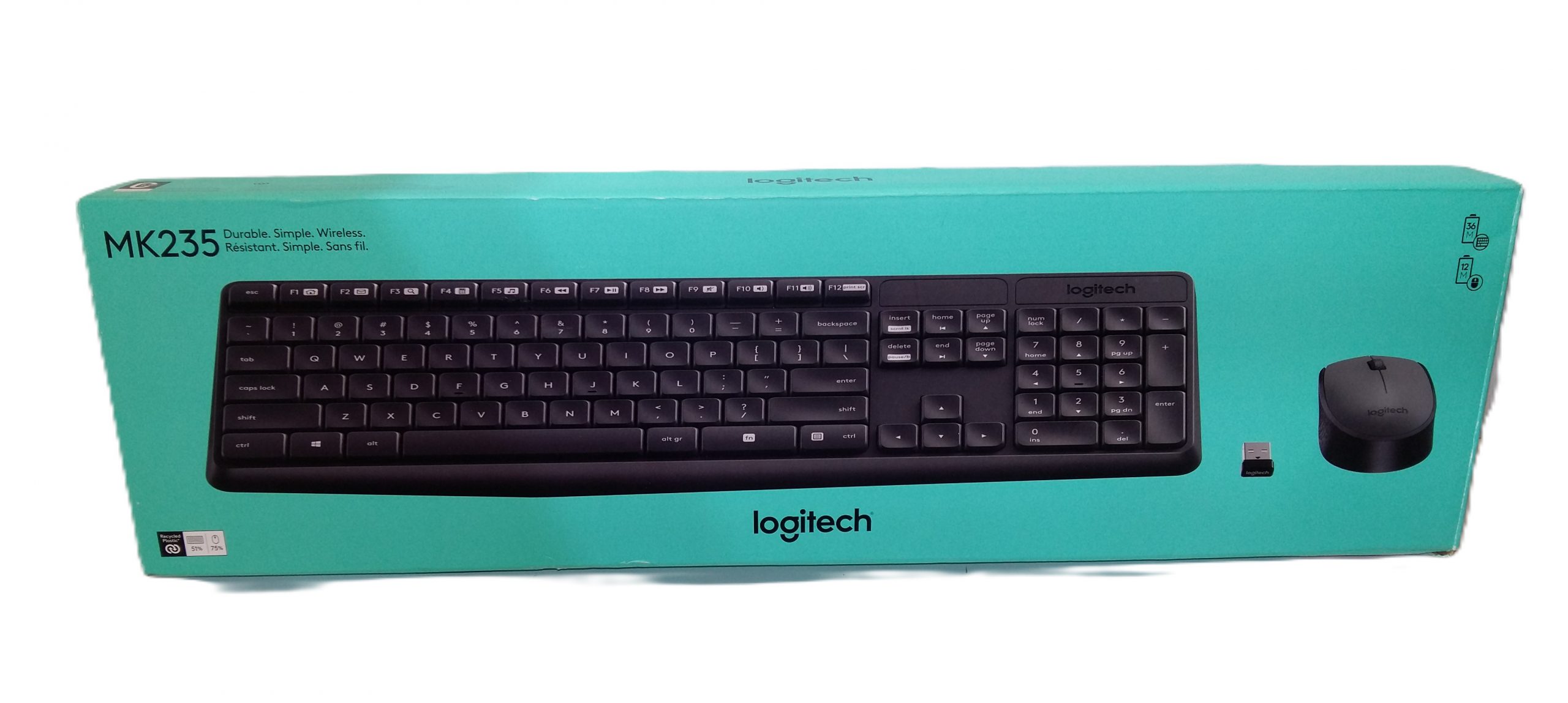 LOGITECH MK235 ENSEMBLE SANS FIL DURABLE CLAVIER K235 ET SOURIS M170 AVEC RÉCEPTEUR USB