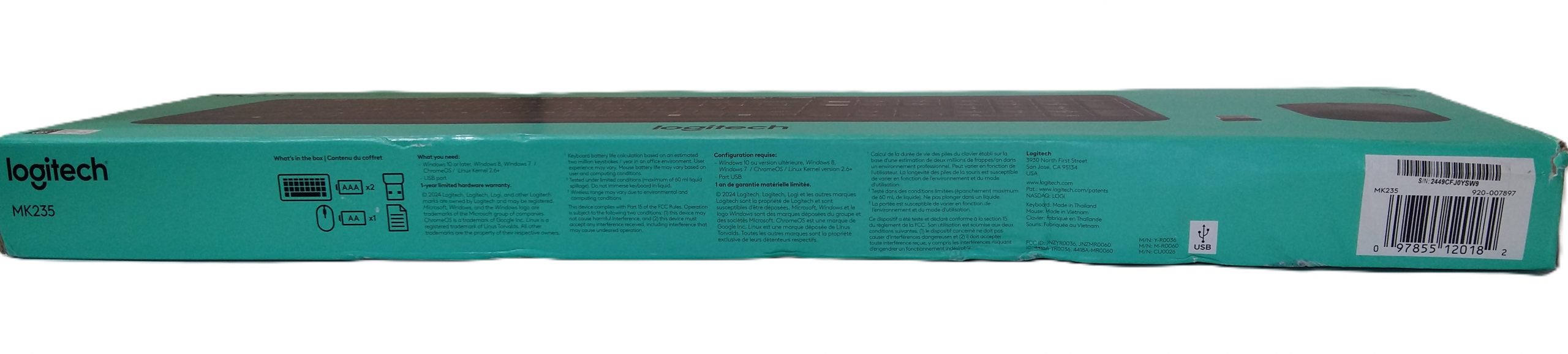 LOGITECH MK235 ENSEMBLE SANS FIL DURABLE CLAVIER K235 ET SOURIS M170 AVEC RÉCEPTEUR USB