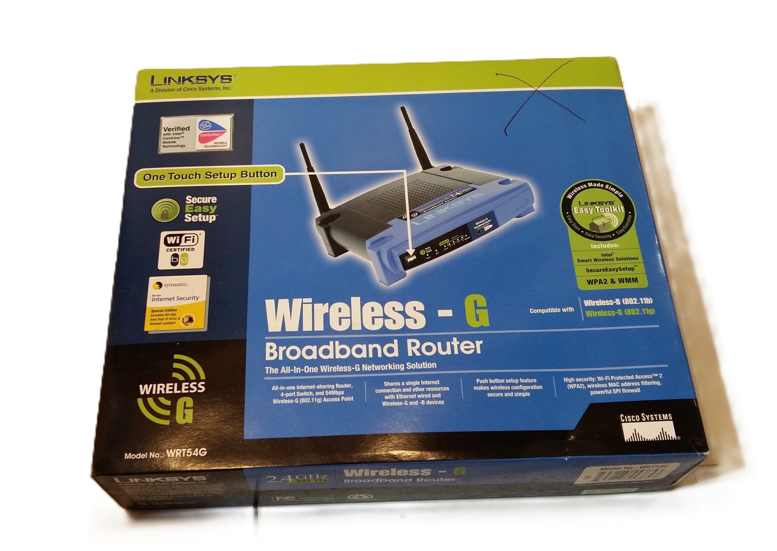 Routeur haut débit sans fil LINKSYS Wireless-G 2,4 GHz 54 Mbps à 4 ports, modèle WRT54G