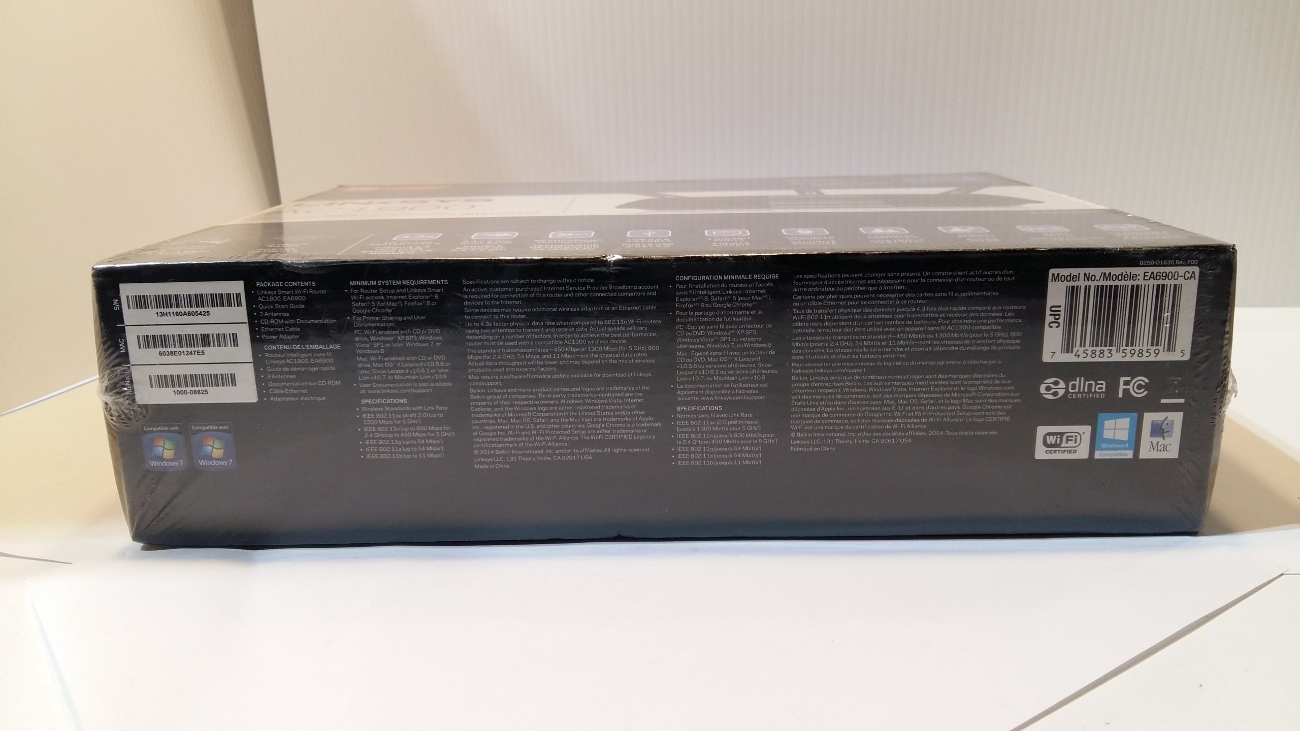 Routeur Wi-Fi intelligent double bande Linksys EA6900 AC1900 – Ports Gigabit, 3 antennes – NEUF