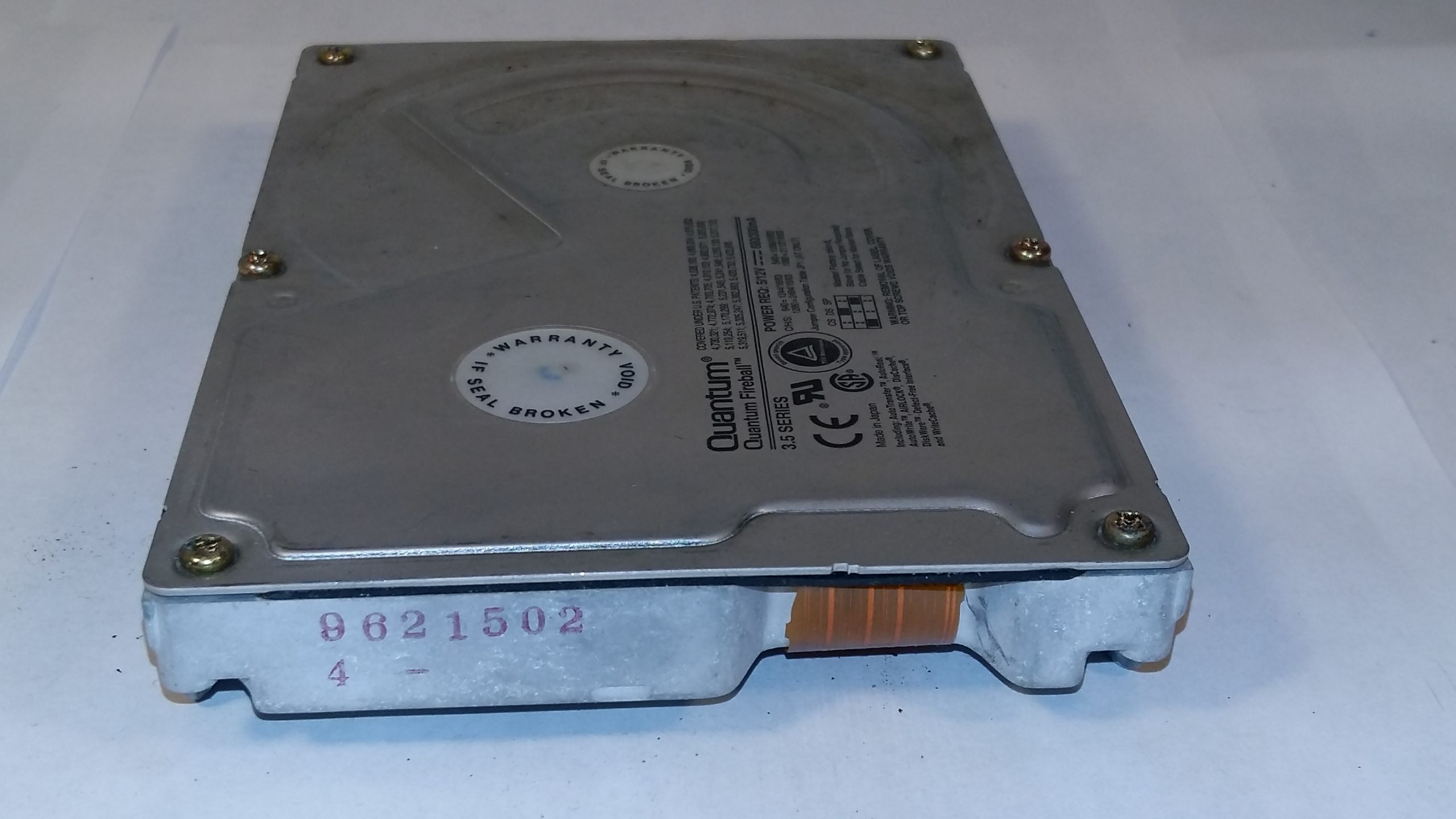 Disque dur Quantum Fireball 1280AT – 1,2 Go – IDE / ATA – Vintage rétro PC