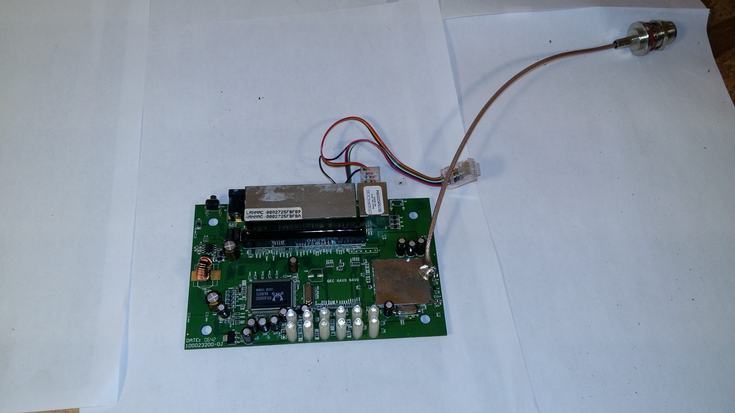 Carte PCB pour routeur filaire / commutateur Ethernet avec puce Realtek – Carte nue / Coaxiale – Module routeur vintage – Non testée