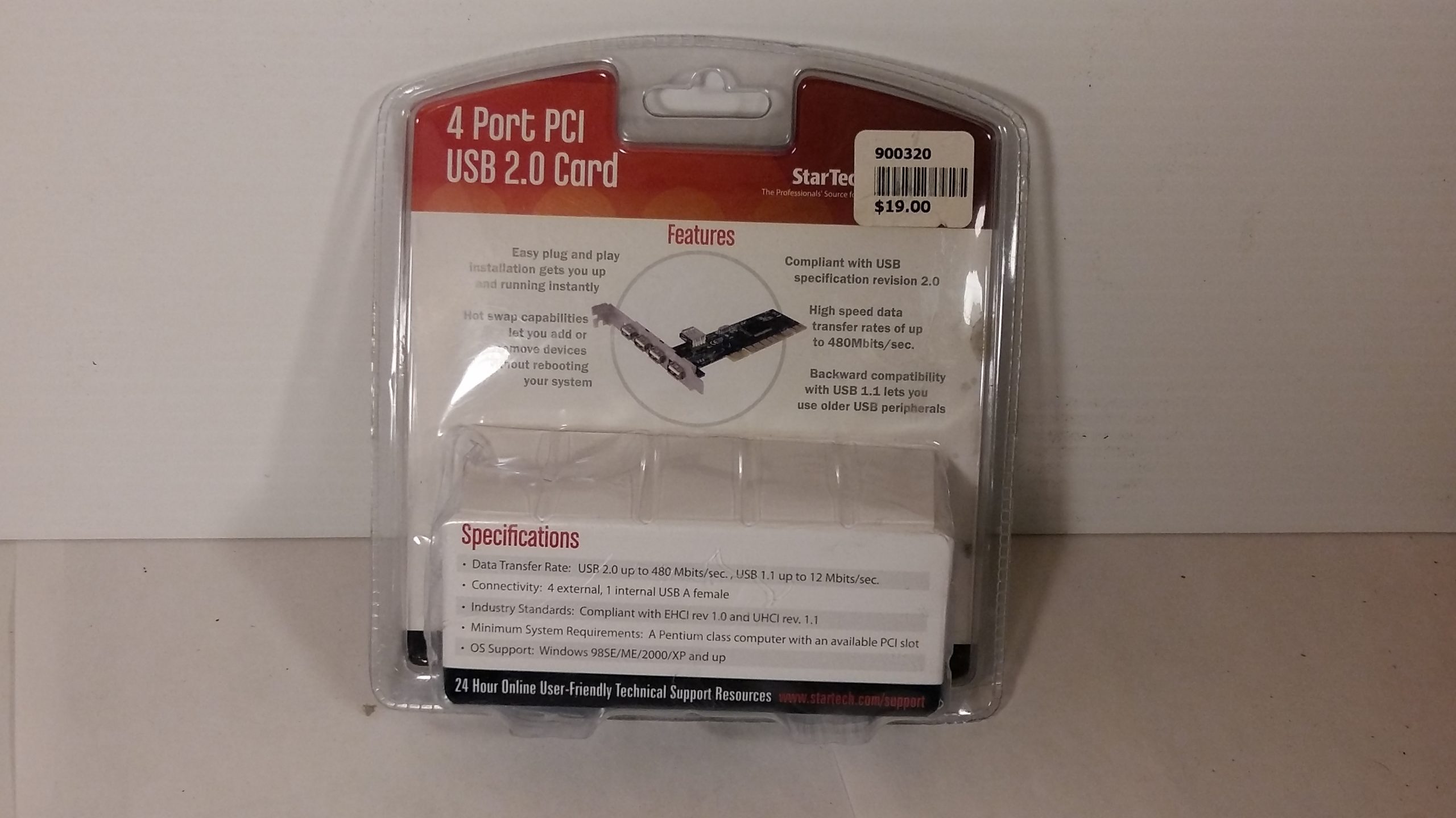 StarTech PCI420USB – Carte adaptateur PCI 2.0 haute vitesse 4 ports, neuve et scellée (NOS)