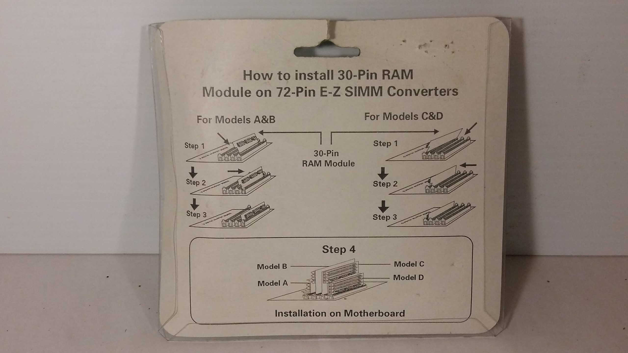 Adaptateur mémoire SimmVerter 30 broches vers 72 broches SIMM, modèle B, profil haut