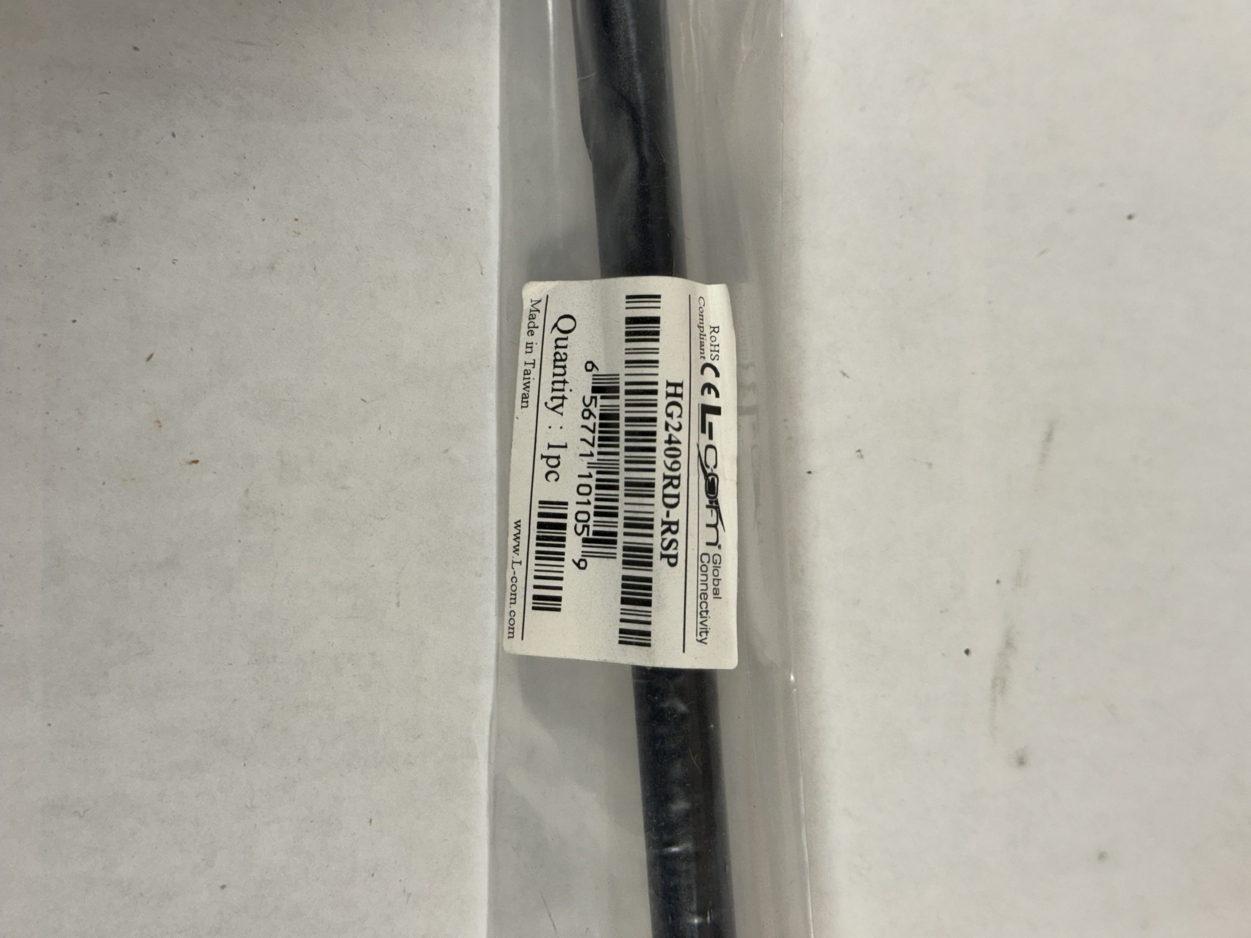 L-COM HG2409RD-RTP Antenne “Rubber Duck” 2,4 GHz 9 dBi Connecteur mâle RP-TNC-