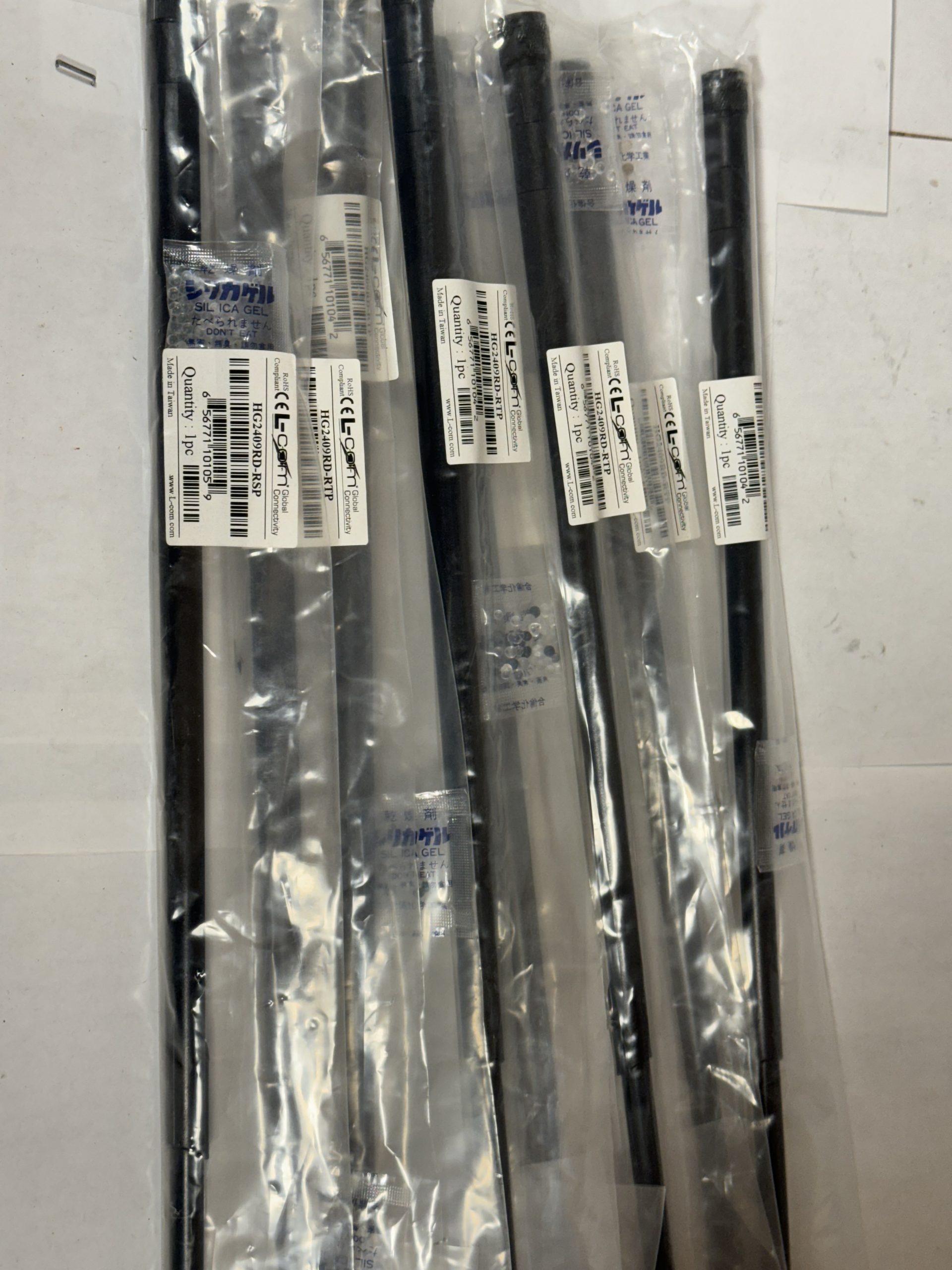 L-COM HG2409RD-RTP Antenne “Rubber Duck” 2,4 GHz 9 dBi Connecteur mâle RP-TNC-