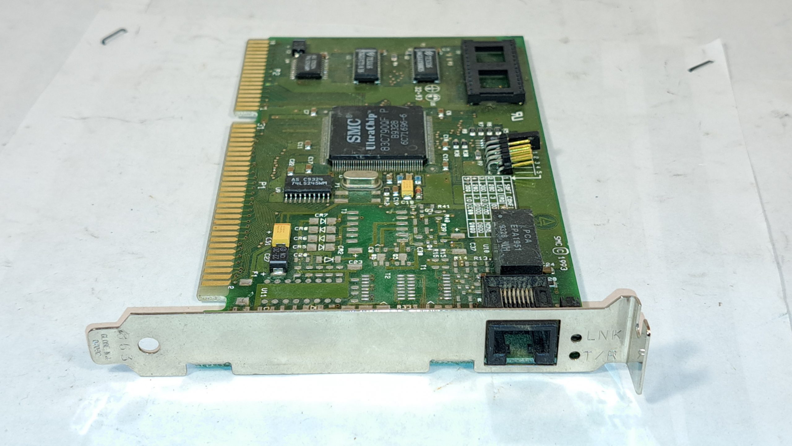 Carte réseau Ethernet ISA 16 bits SMC Elite16 Ultra (Vintage
