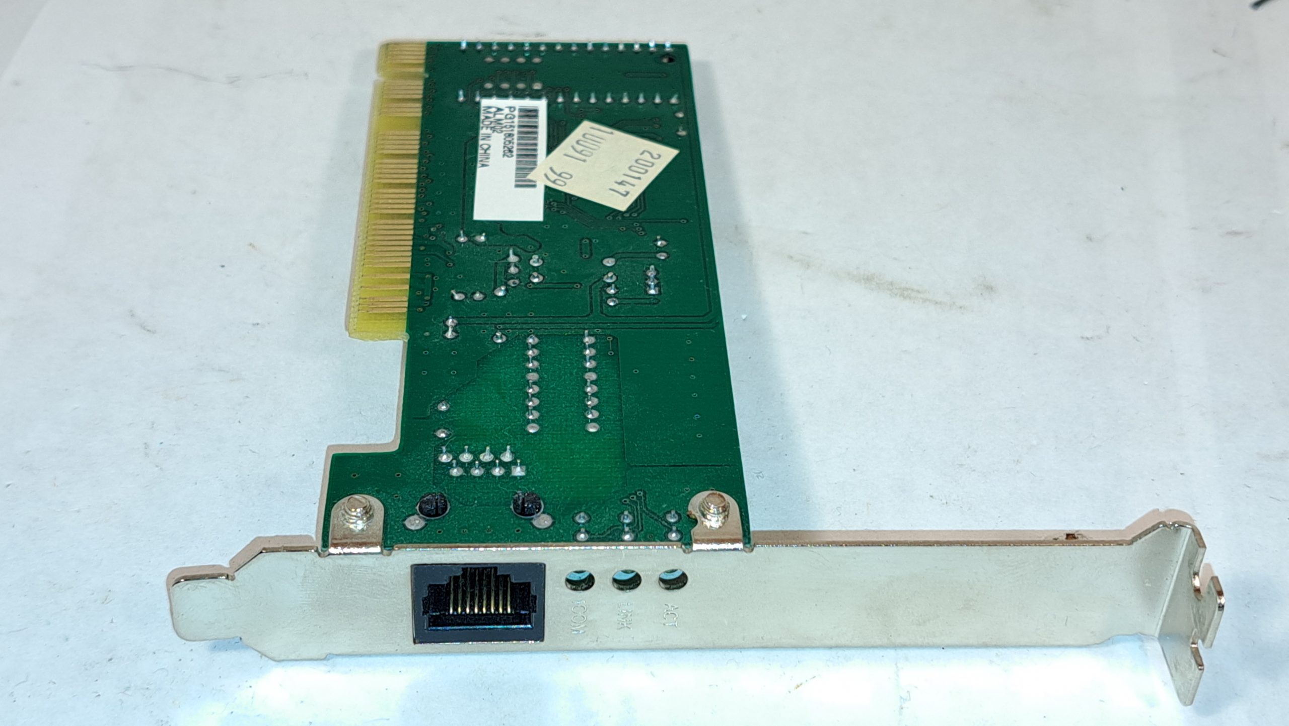 Adaptateur Ethernet ISA 16 bits RJ45 coaxial LAN12 vintage Acer ALN-101AS/ALN-101TB