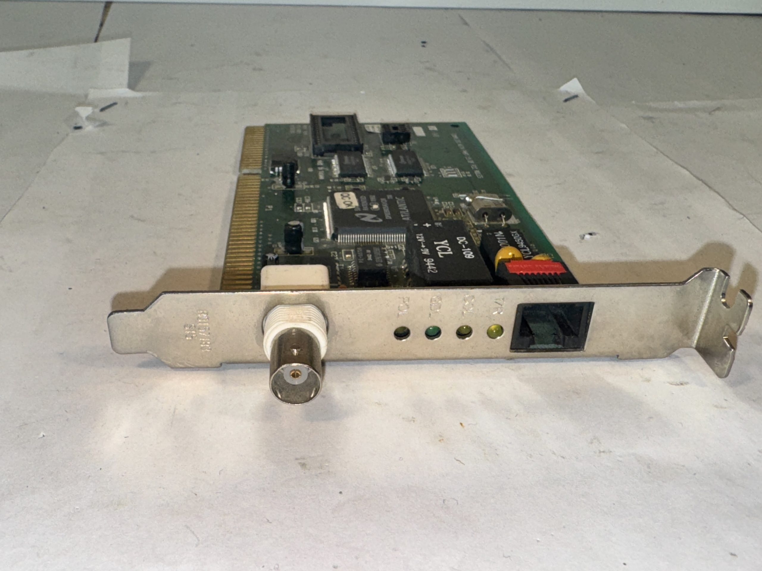 CARTE RÉSEAU ETHERNET YES NETWARE CFUS0509-C BNC RJ45 ISA 16-BIT VINTAGE PC RÉTRO