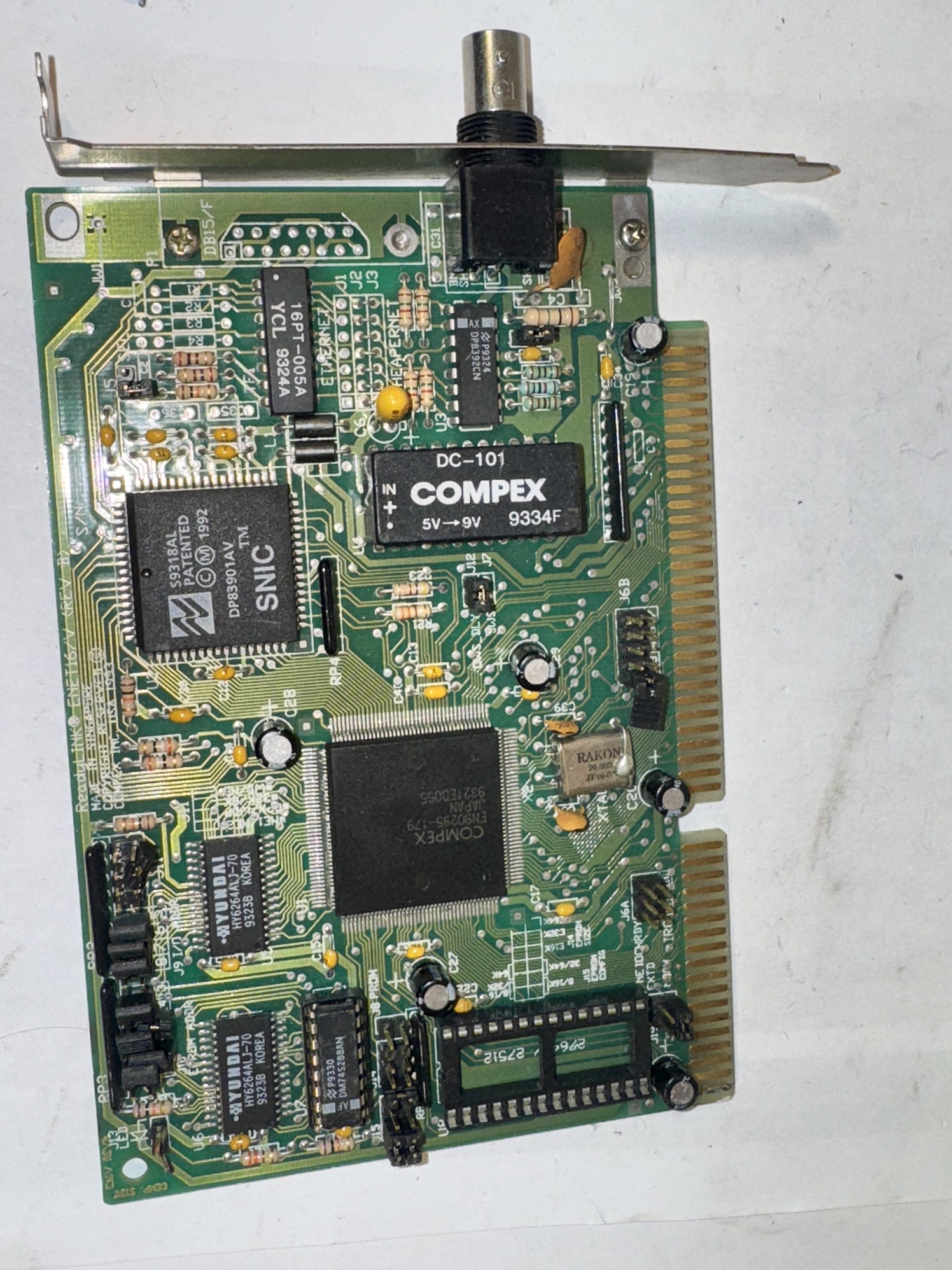 Carte réseau ISA Compex ReadyLINK ENET16/U (REV E1) AUI BNC 10 Mbps