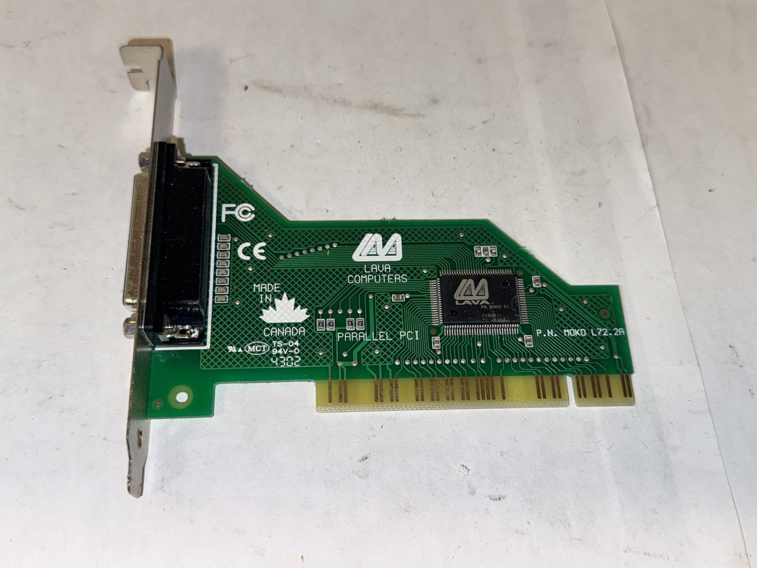 CARTE ADAPTATEUR PCI PARALLÈLE SIMPLE LAVA COMPUTERS, RÉFÉRENCE : MOKO L72.2A
