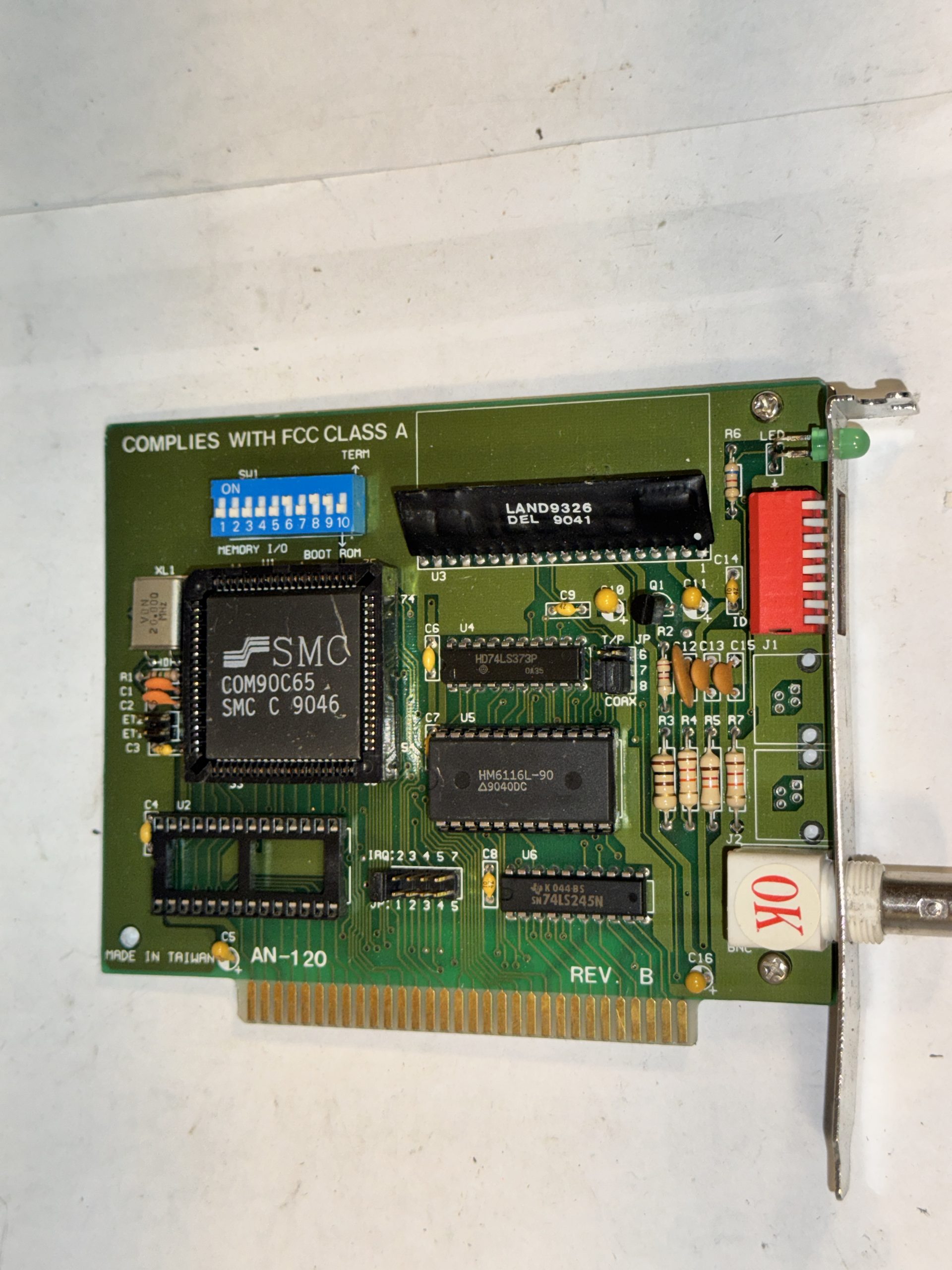 Carte contrôleur de réseau industriel Arcnet AN-120 ISA 8 bits