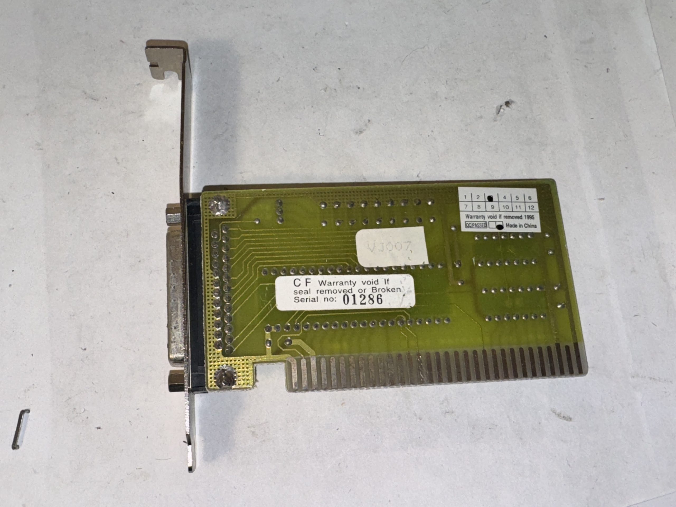 CARTE DE PORT PARALLÈLE ISA VINTAGE LPT POUR PC RÉTRO 486/PASEO HT 1991