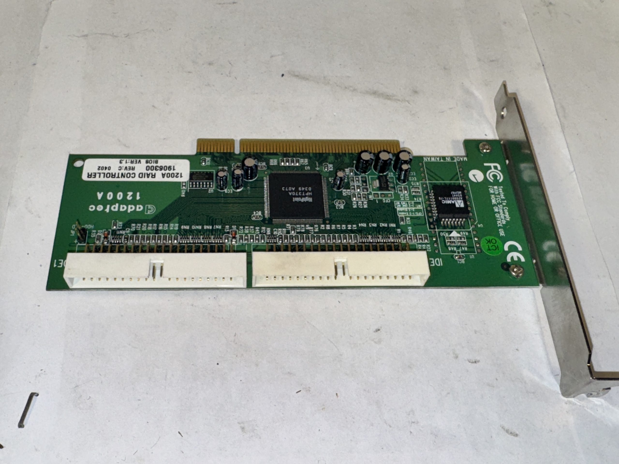 ADAPTEC 1200A 2 PORT IDE RAID CONTROLLER KARTE PCI