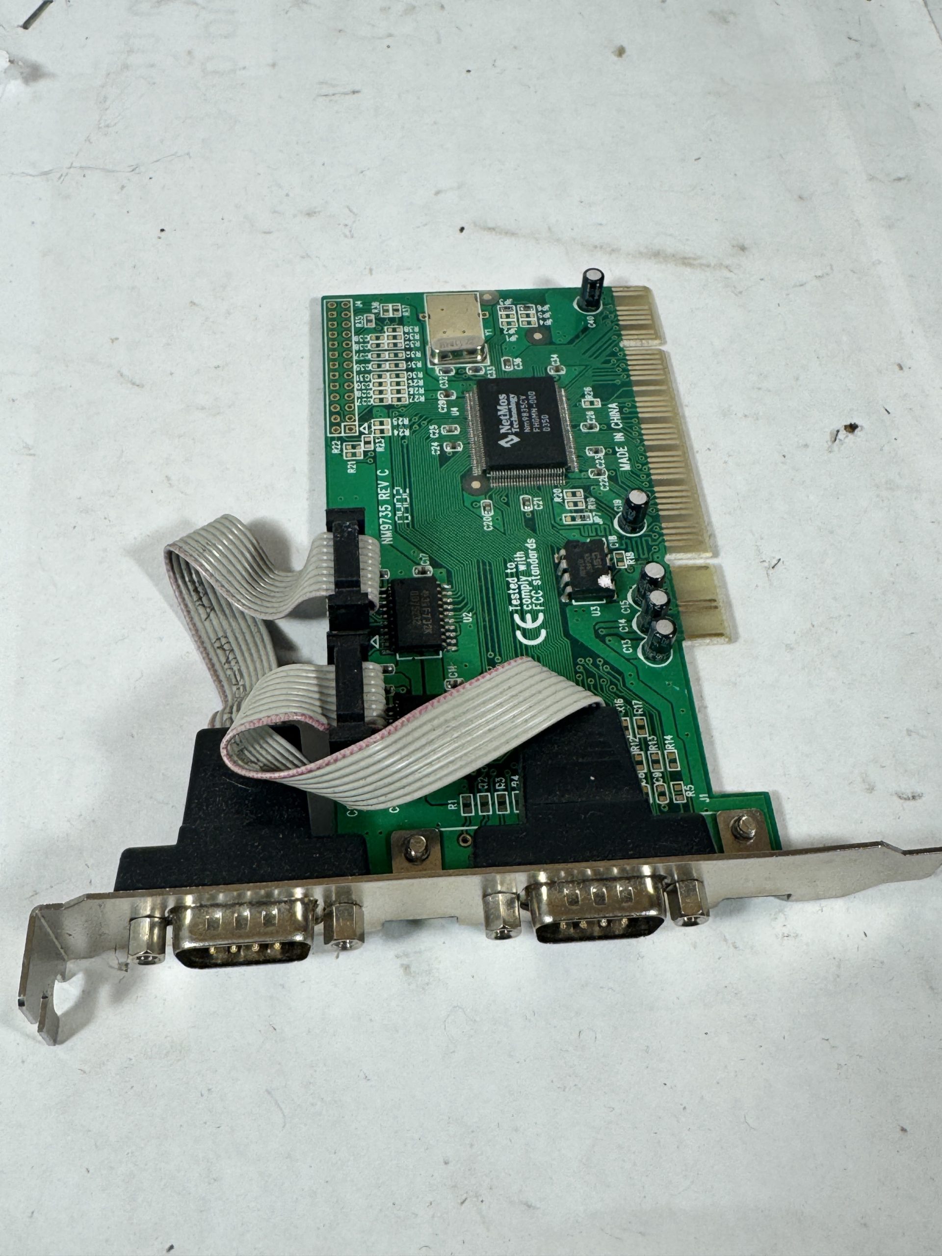 CARTE CONTRÔLEUR PCI SÉRIE RS-232 2 PORTS NETMOS NM9735 REV C MOSCHIP DB9