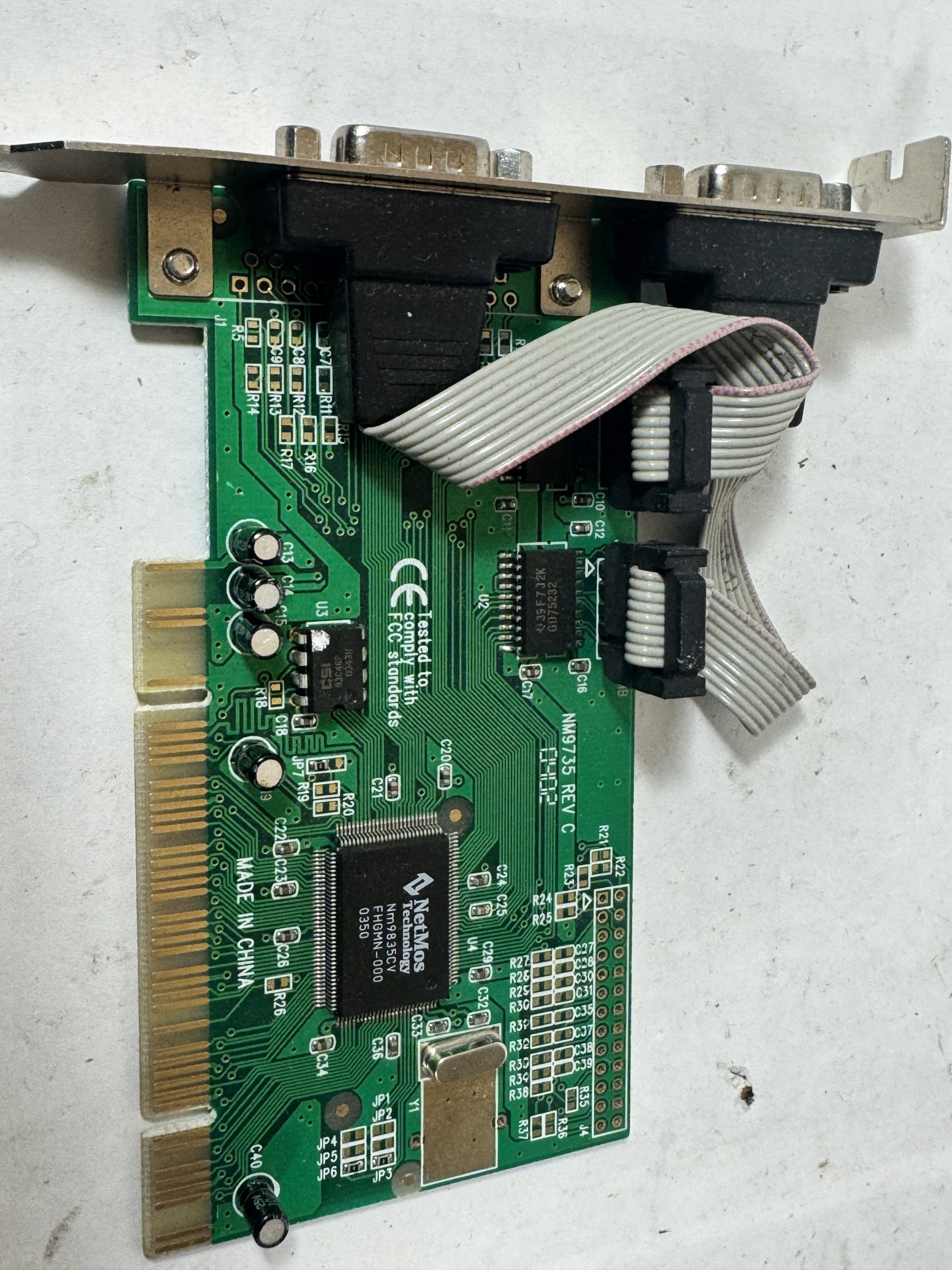 CARTE CONTRÔLEUR PCI SÉRIE RS-232 2 PORTS NETMOS NM9735 REV C MOSCHIP DB9