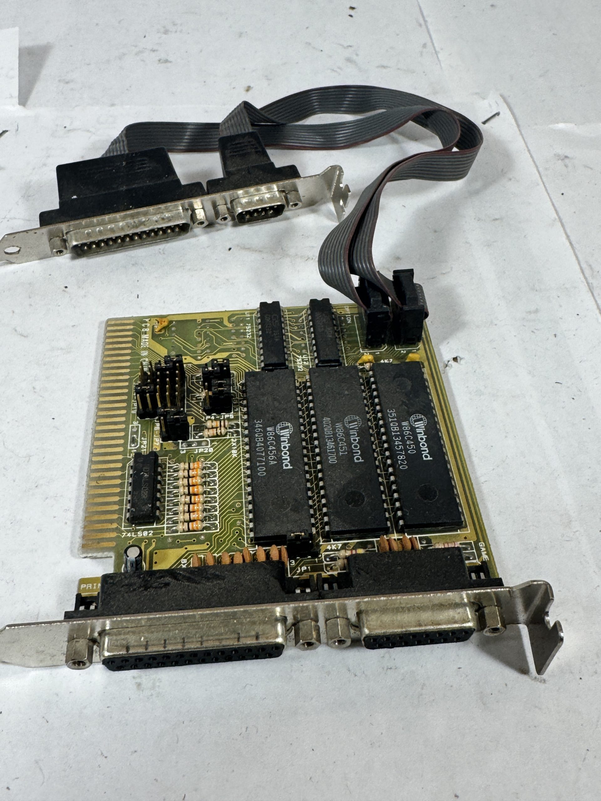 CARTE CONTRÔLEUR WINBOND MULTI I/O ISA 8/16-BIT VINTAGE PC RARE (SERIAL, PARALLEL, GAME)