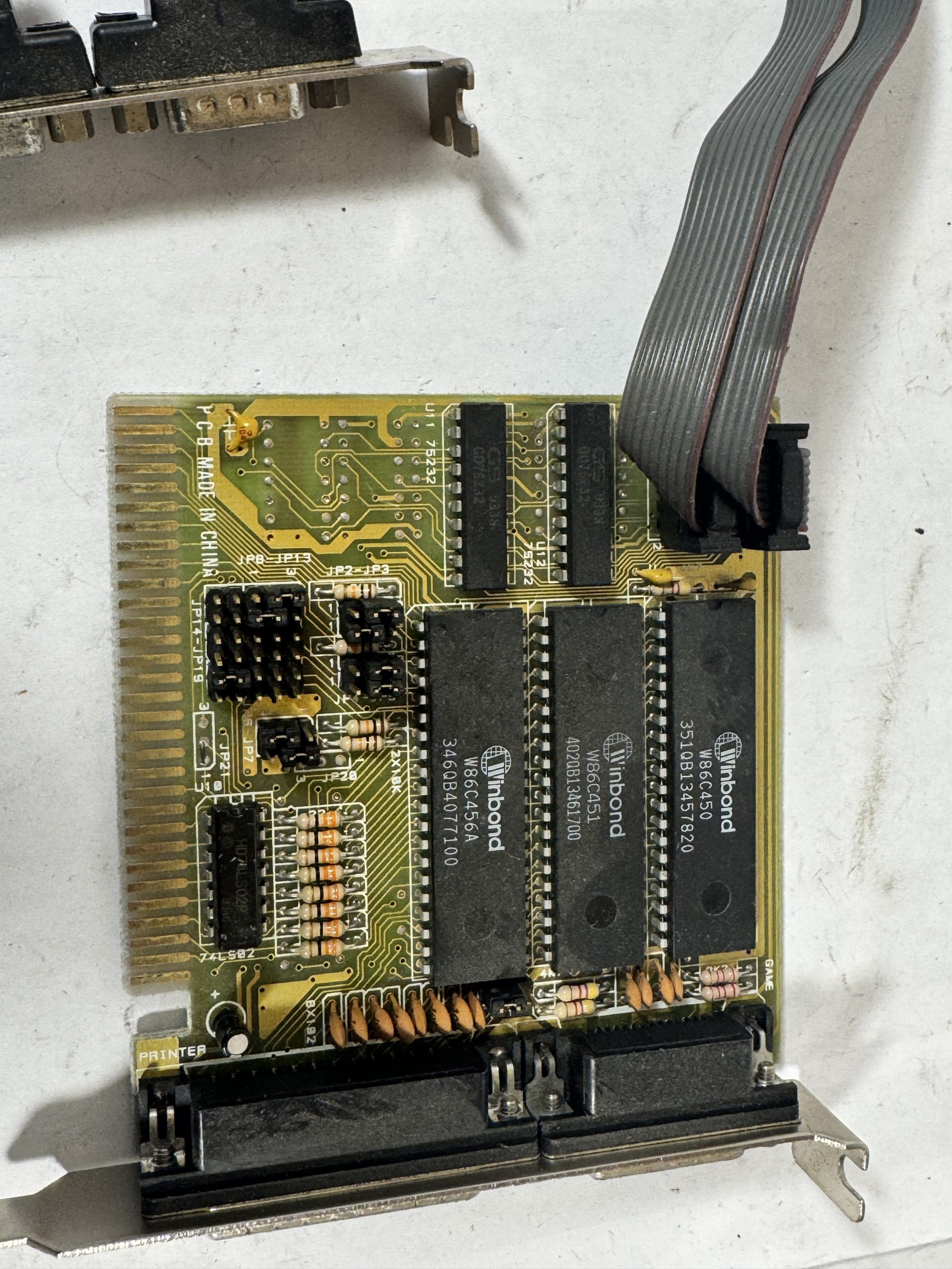 CARTE CONTRÔLEUR WINBOND MULTI I/O ISA 8/16-BIT VINTAGE PC RARE (SERIAL, PARALLEL, GAME)