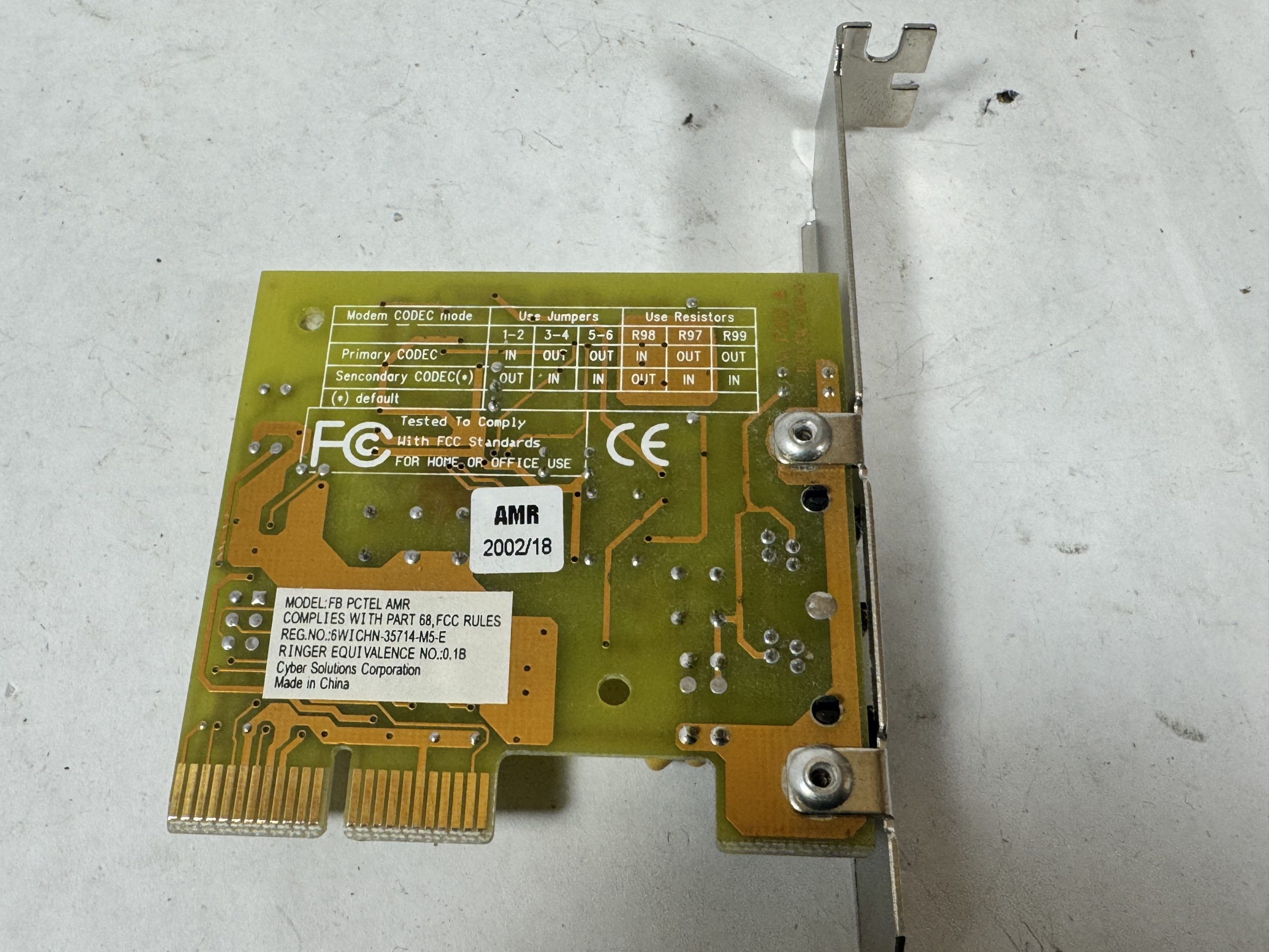Cyber solutions Carte modem PCI ISA 56K FB PCTEL AMR/ 6WICHN-35714-M5-E