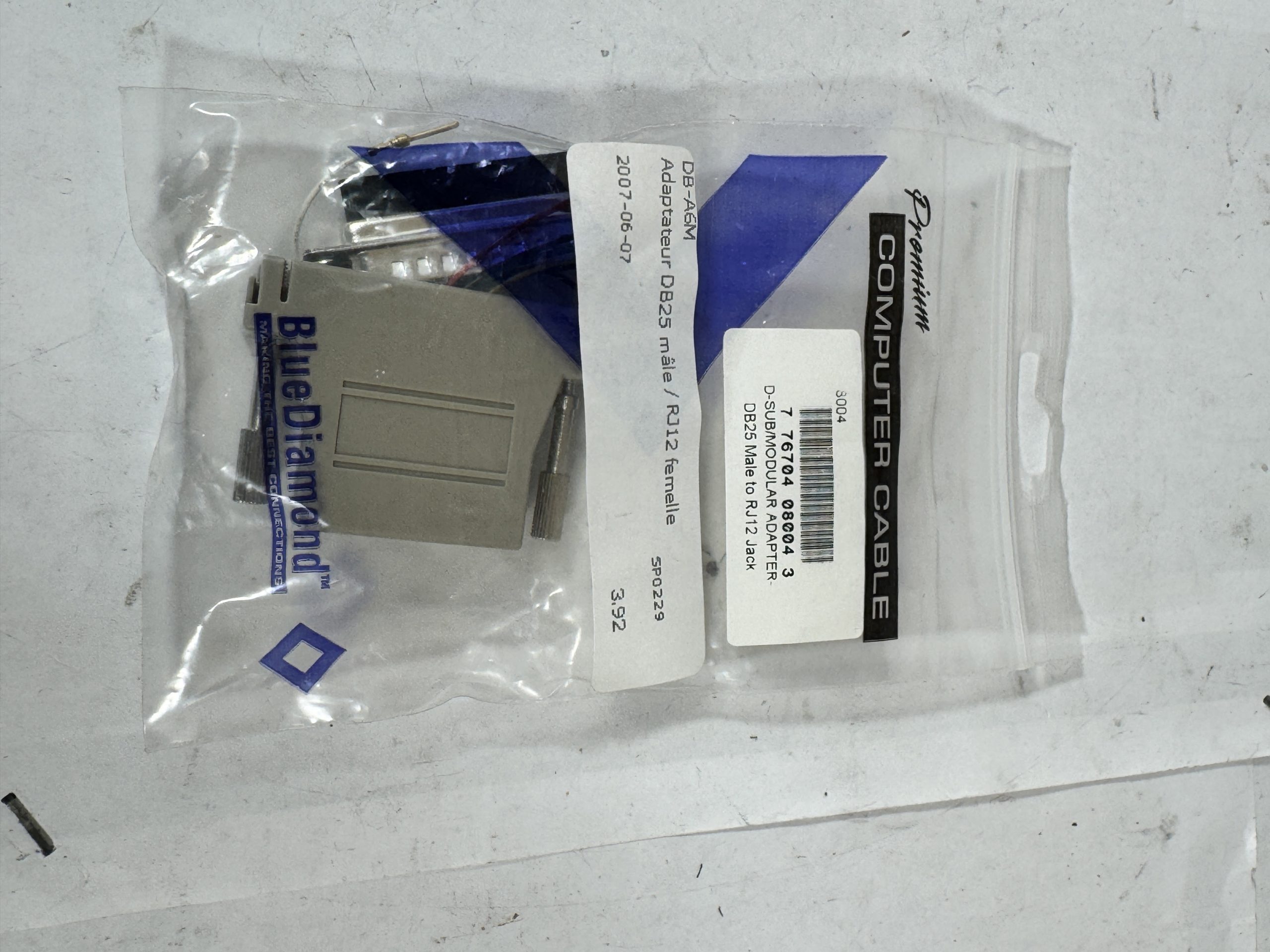 Adaptateur sub-D DB25 femelle vers RJ12 6 broches 6P6C pour longues distances de câble série